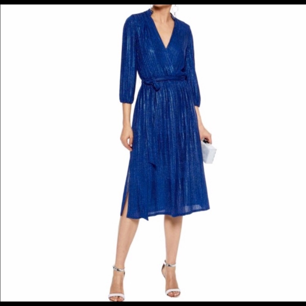 Alice + Olivia Blue Wrap Dress